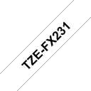 Brother Flexi-Tape TZe-FX231 / TZEFX231, schwarz auf weiß, 12 mm x 8 m