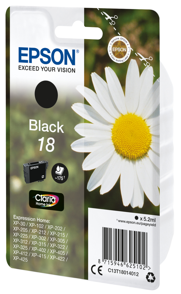 [C13T18014012] Epson 18 / C13T18014012 black ink cartridge, 175 pages