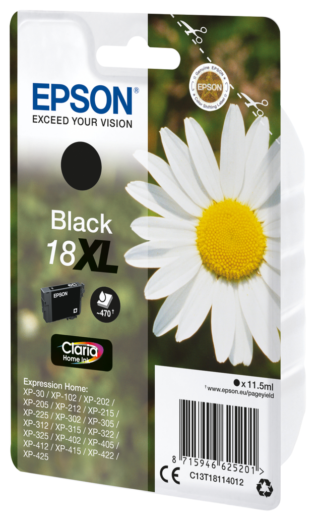 [C13T18114012] Epson 18XL / C13T18114012 black XL ink cartridge, 470 pages