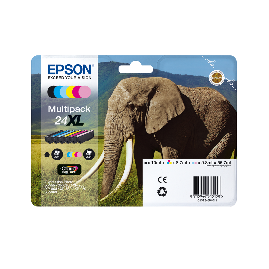 [C13T24354012] Cartouche d'encre Epson 24XL / C13T24354012 cyan clair XL, 740 pages