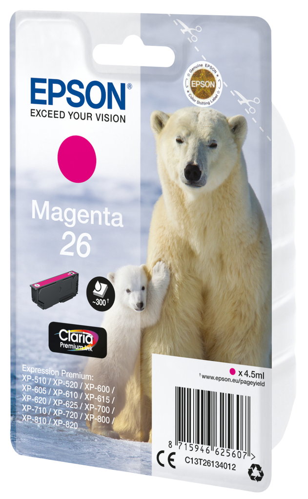 [C13T26134012] Epson 26 / C13T26134012 magenta ink cartridge, 300 pages
