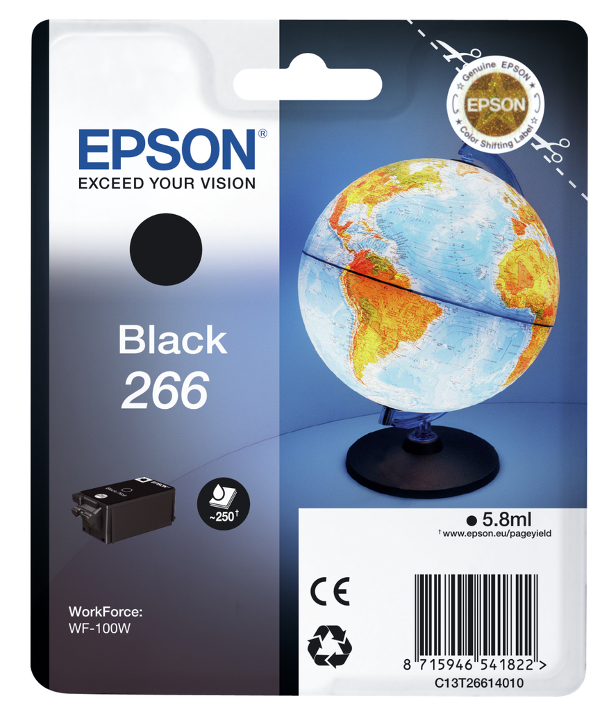 [C13T26614010] Tintenpatrone Epson 266 / C13T26614010 Schwarz, 250 Seiten