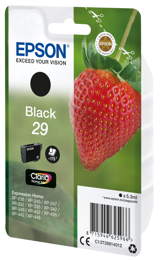 [C13T29814012] Cartouche d'encre Epson 29 / C13T29814012 noire, 175 pages