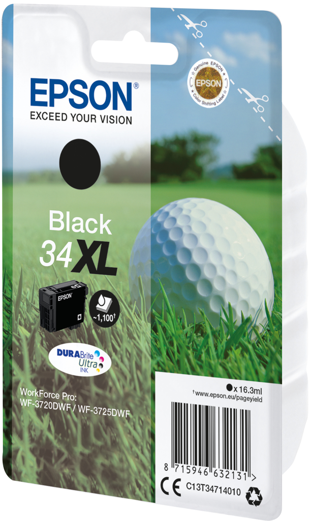 Tintenpatrone Epson 34XL / C13T34714010 Schwarz XL, 1.100 Seiten