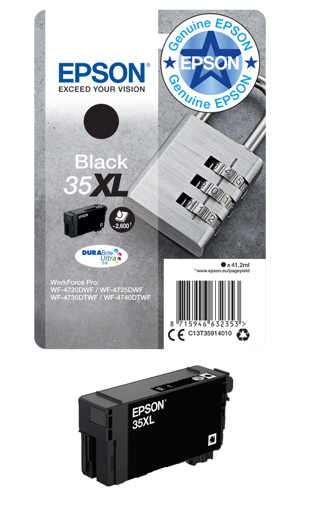 [C13T35914010] Epson 35XL / C13T35914010 black XL ink cartridge, 2,600 pages