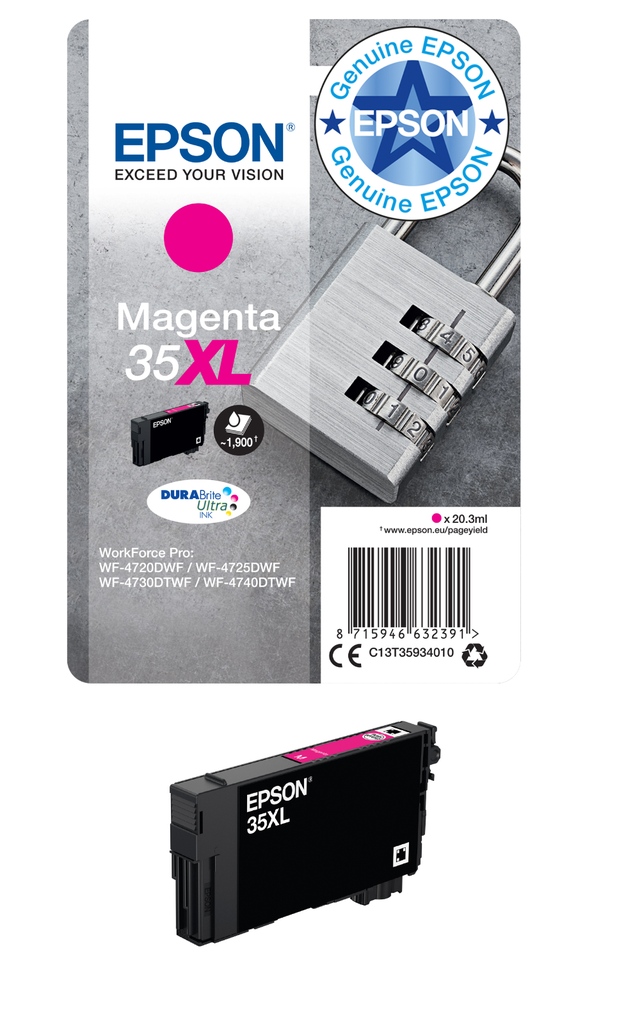 Epson 35XL / C13T35934010 magenta XL ink cartridge, 1,900 pages