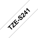 Ruban adhésif puissant Brother TZe-S241 / TZES241, noir sur blanc, 18 mm x 8 m