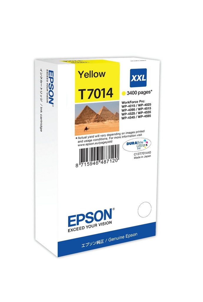 Epson T7014 / C13T70144010 yellow XXL ink cartridge, 3,400 pages