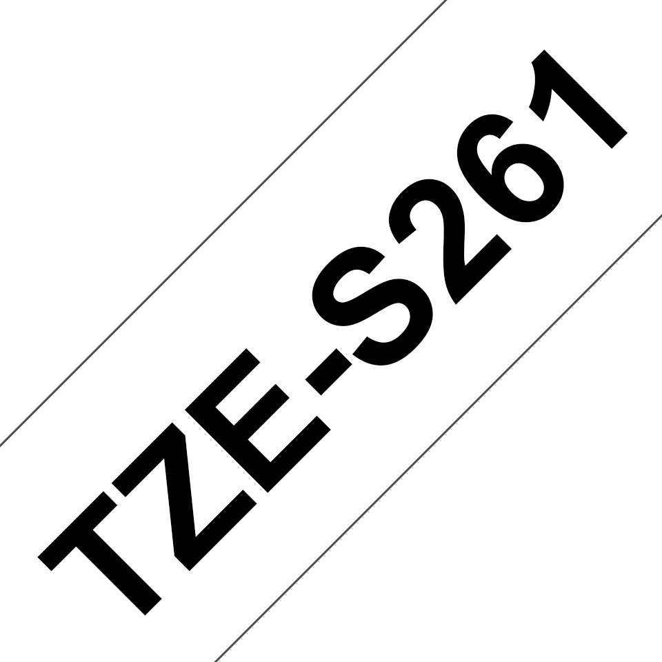 Ruban adhésif puissant Brother TZe-S261 / TZES261, noir sur blanc, 36 mm x 8 m