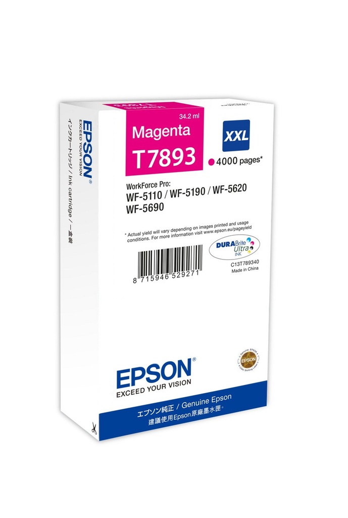 Tintenpatrone Epson T7893XXL / C13T789340 Magenta XXL, 4.000 Seiten