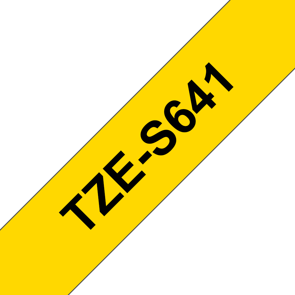 Brother Schriftband extra stark klebend TZe-S641 / TZES641, schwarz auf gelb, 18 mm x 8 m