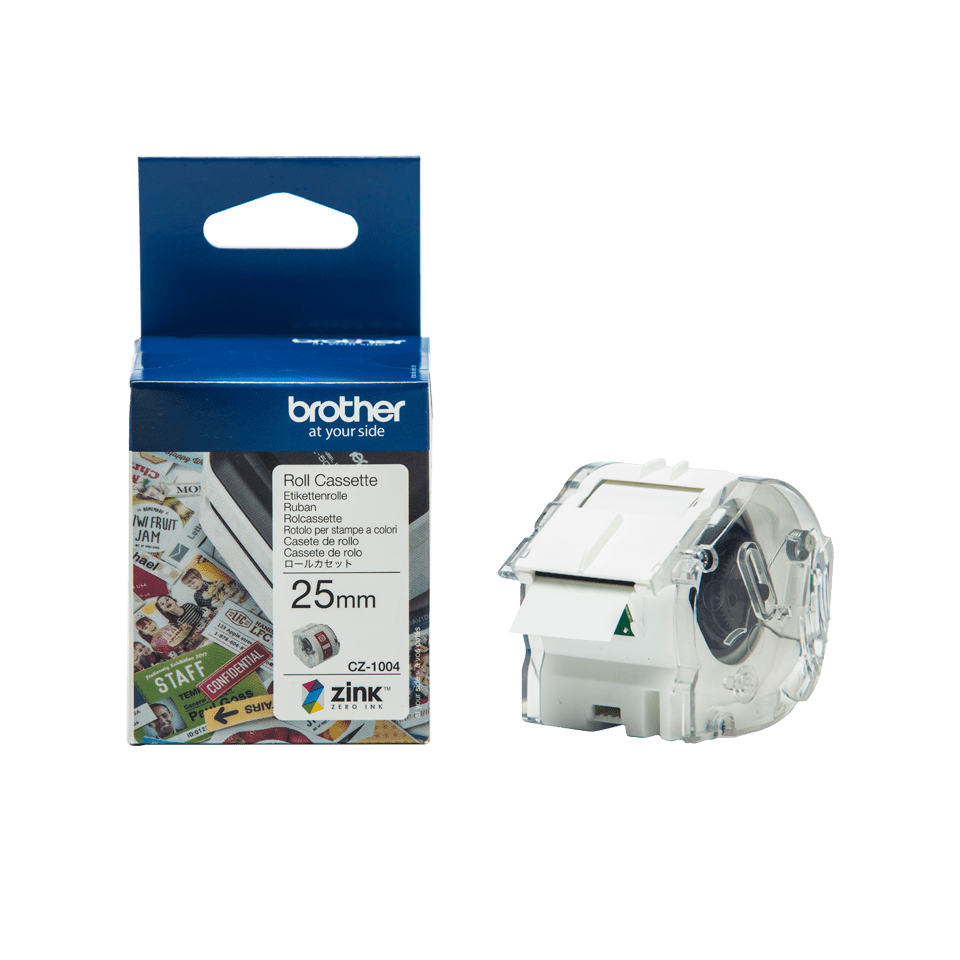 Brother Vollfarb-Etikettenrolle CZ-1004 / CZ1004, 25 mm x 5 m