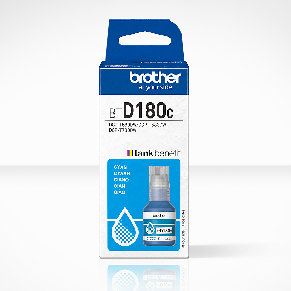 Brother BT-D180C / BTD180C cyan ink bottle, 5,000 pages