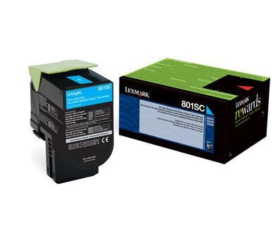 Toner Lexmark 802SC / 80C2SC0 cyan XL, 2 000 pages