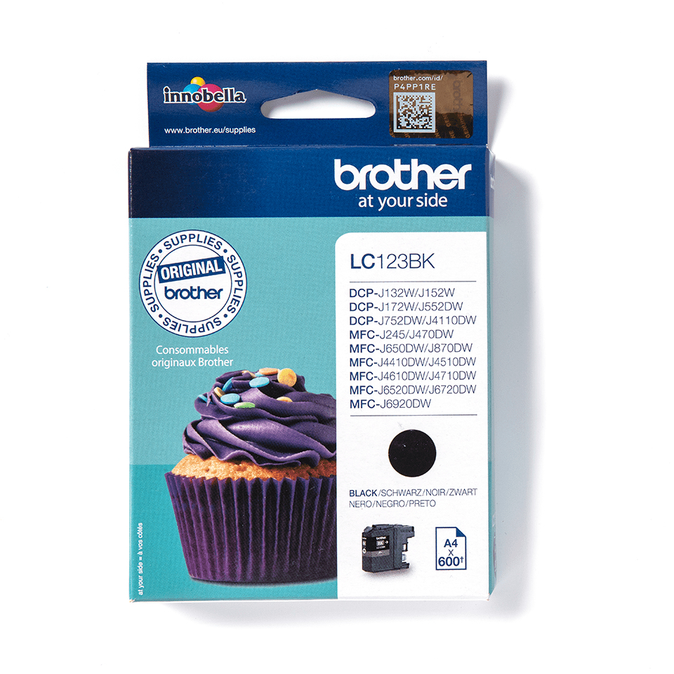[LC123BKBP] Brother Tintenpatrone LC-123BKBP / LC123BKBP Schwarz XL, 600 Seiten