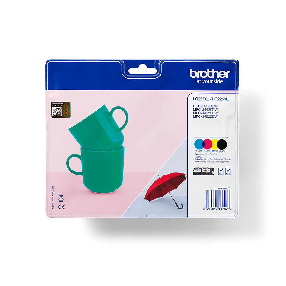 [LC227XLVALBP] Pack cartouches d'encre Brother LC-227XLVALBP / LC227XLVALBP, 4 couleurs XXL, 1 200 pages