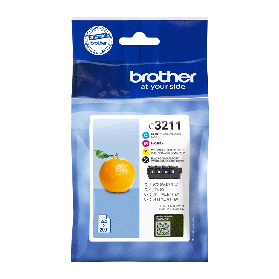 [LC3211VAL] Pack cartouches d'encre Brother LC-3211VAL / LC3211VAL, 4 couleurs, 200 pages