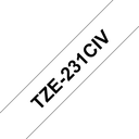 Brother TZe-231CIV / TZE231CIV laminated tape, black on white, 12 mm x 8 m