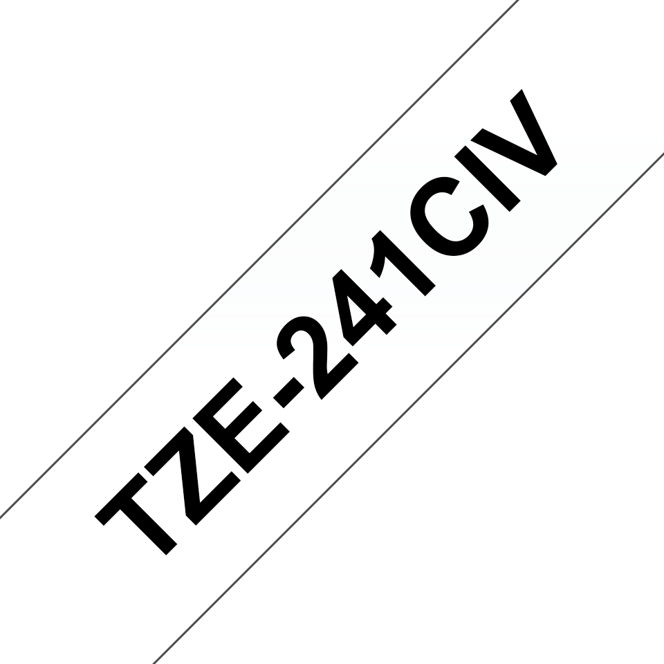 [TZE241CIV] Brother TZe-241CIV / TZE241CIV laminated tape, black on white, 18 mm x 8 m