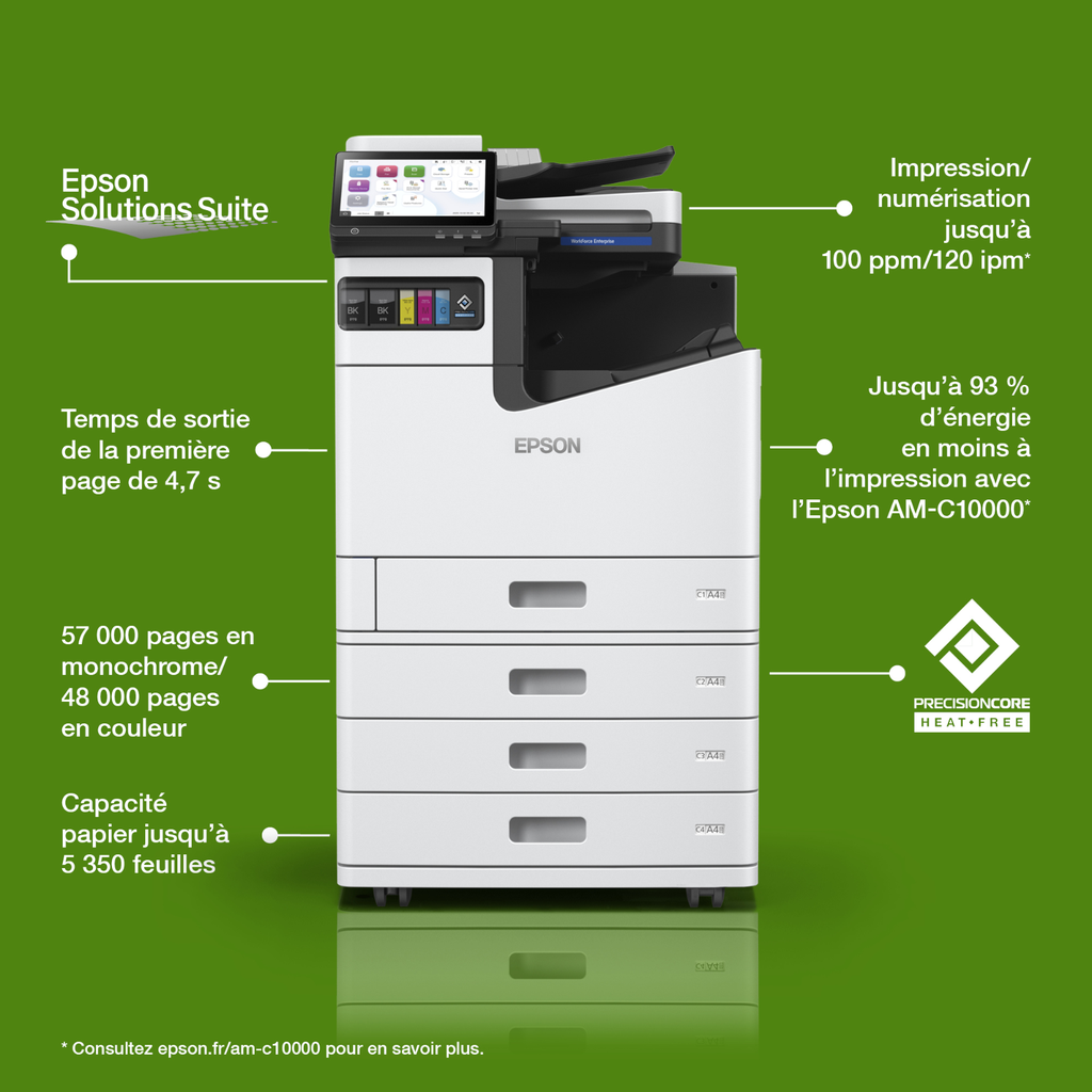 [C11CL56401] Multifonction jet d'encre couleur Epson AM-C10000, A4/A3, 100 ppm, recto verso