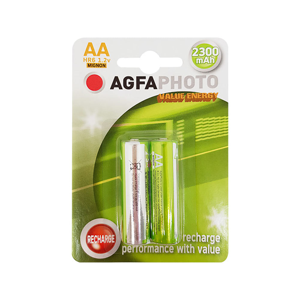 AgfaPhoto 131802800 NiMH-Akkus AA, 2300 mAh, 2er-Pack