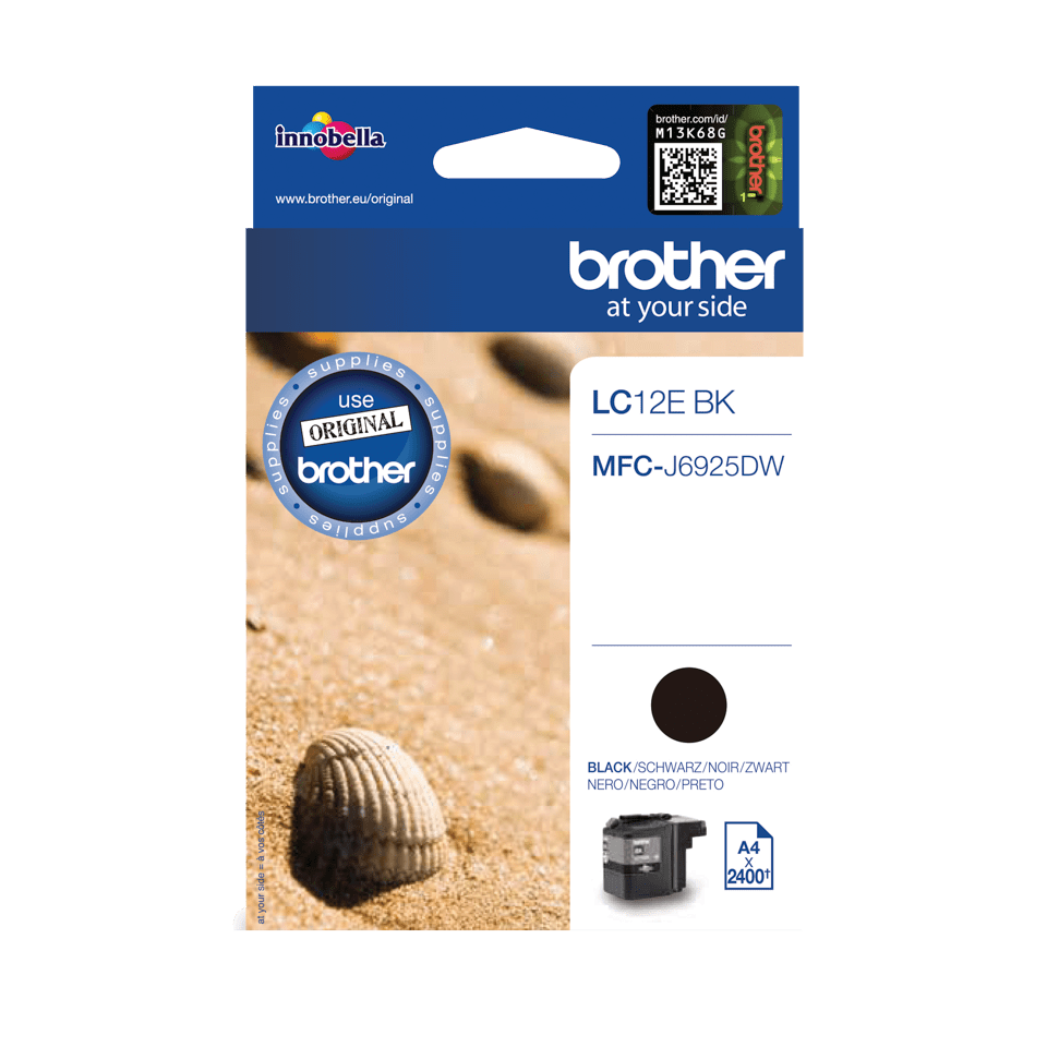 [LC12EBK] Cartouche d'encre Brother LC-12EBK / LC12EBK noire, 2 400 pages