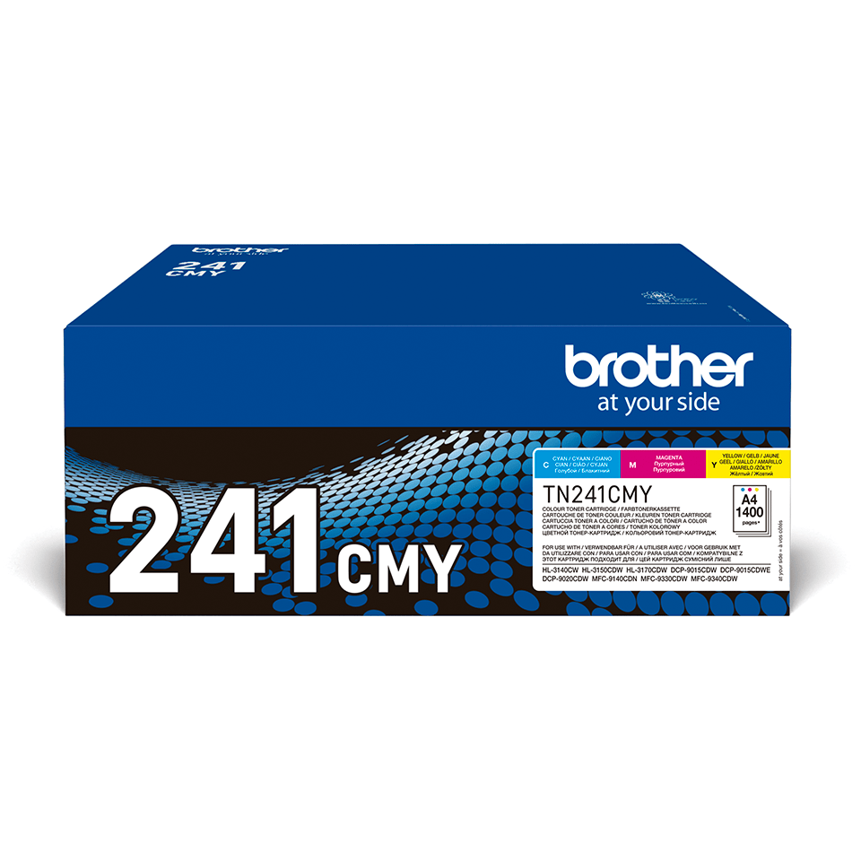 [TN241CMY] Pack toners Brother TN-241CMY / TN241CMY, 3 couleurs, 3 x 1 400 pages