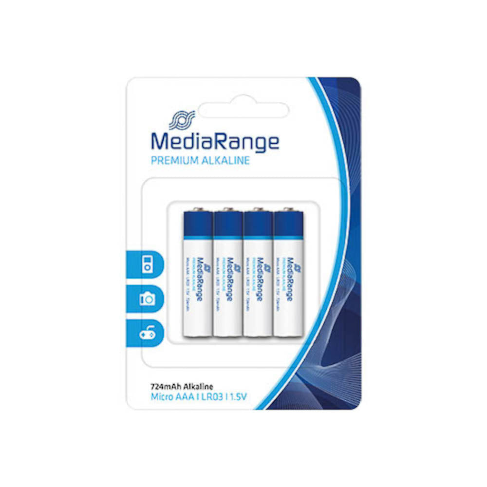 [MRBAT101] MediaRange MRBAT101 alkaline AAA batteries, 1.5 V, pack of 4