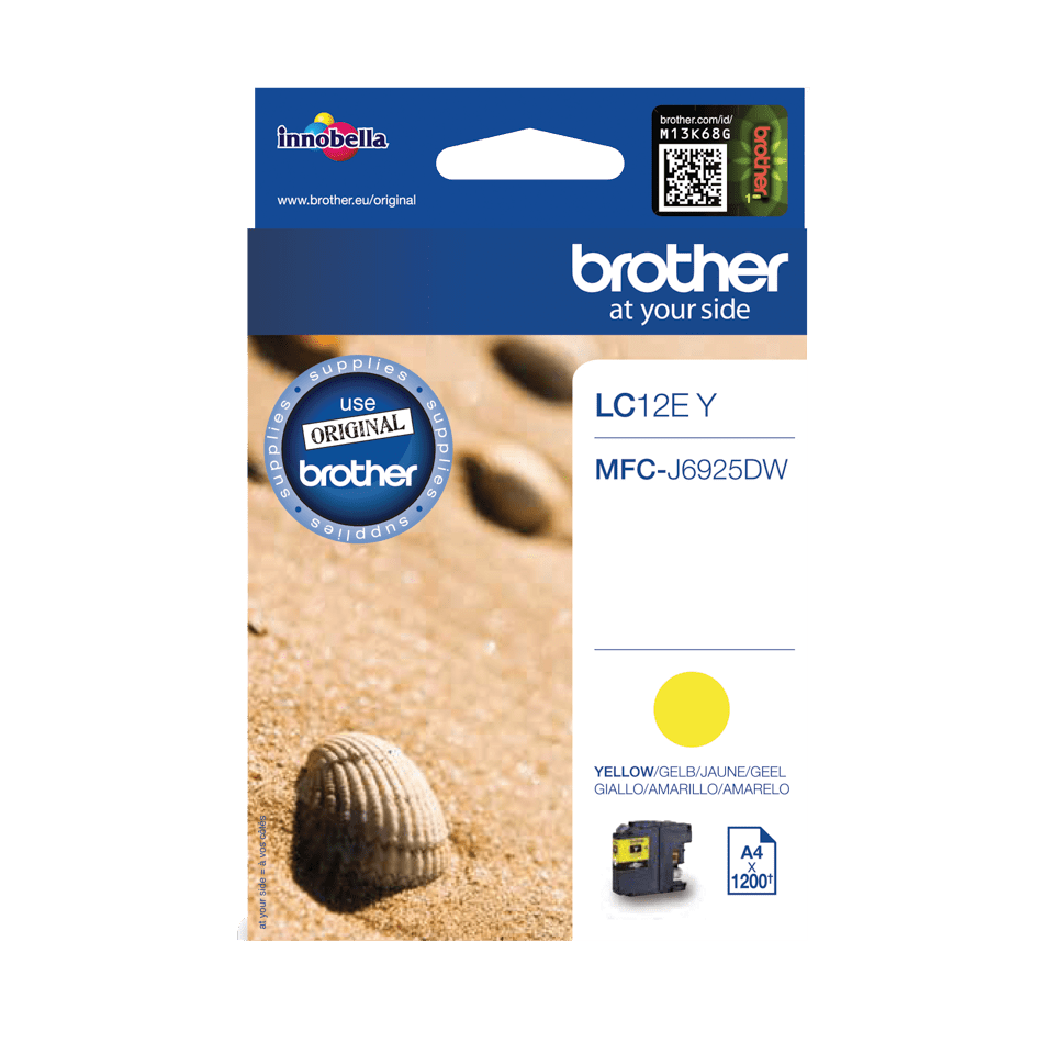 Brother LC-12EY / LC12EY yellow ink cartridge, 1,200 pages