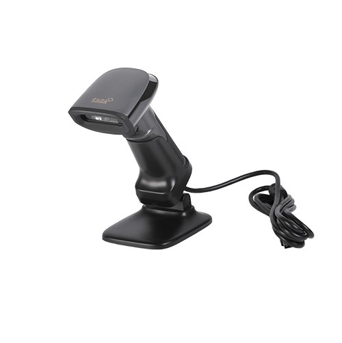SAGA SGBS-360 wired 2D barcode scanner, 1D/2D imager, USB, stand included