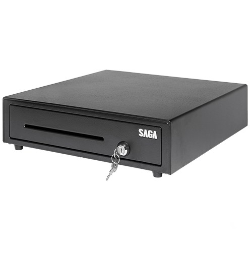 [SGDK410G] SAGA SGDK-410-G automatic opening cash drawer, 410 x 410 x 100 mm, 4 bills / 8 coins, black