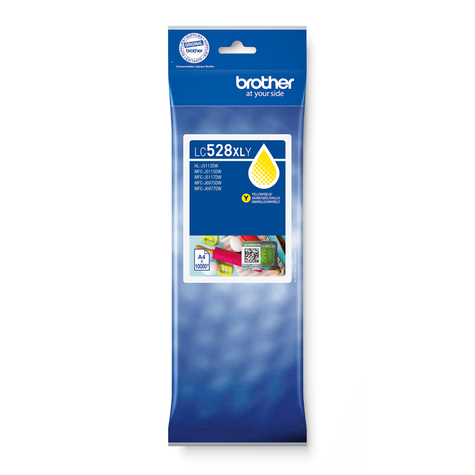 Cartouche d'encre Brother LC-528XLY / LC528XLY jaune ultra haute capacité, 10 000 pages
