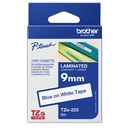 Brother TZe-223 / TZE223 laminated tape, blue on white, 9 mm x 8 m