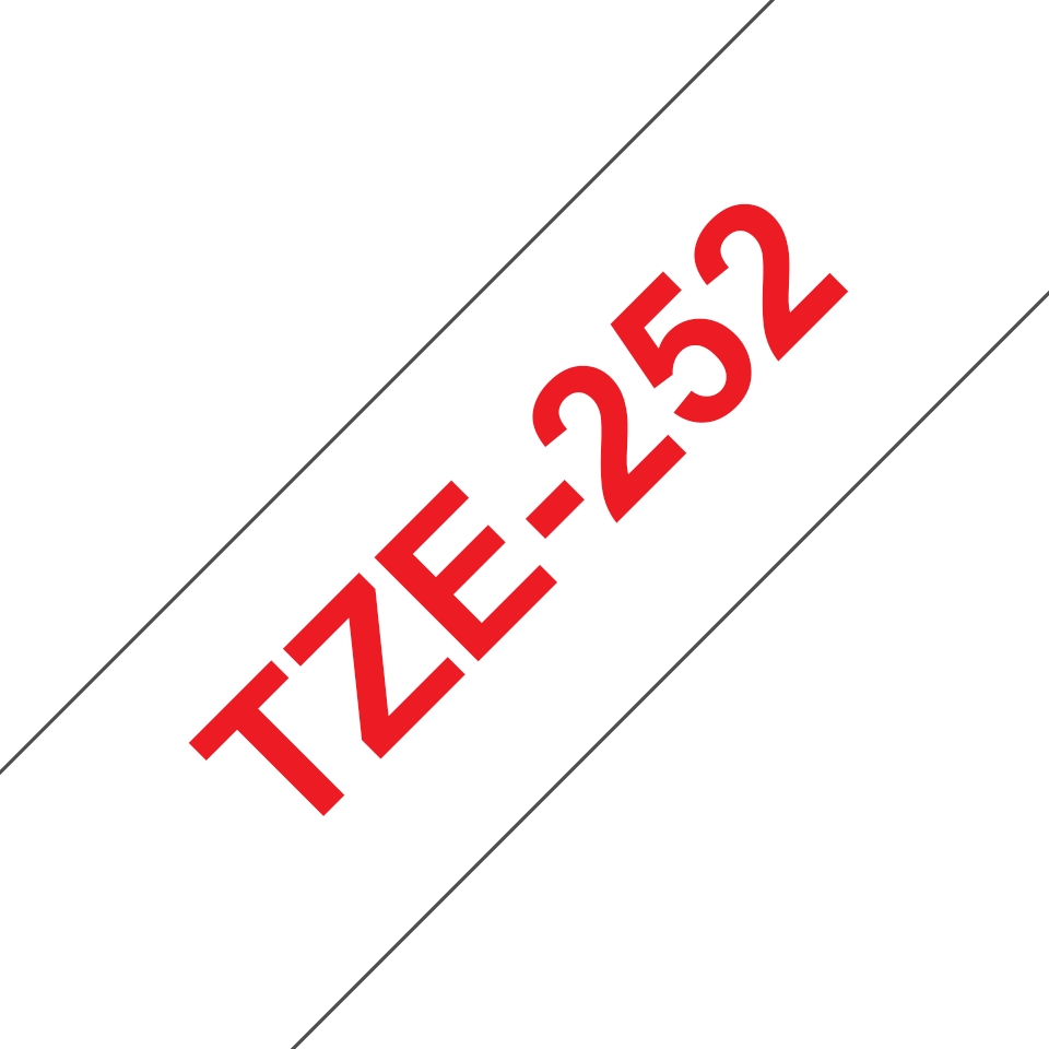 Brother TZe-252 / TZE252 laminated tape, red on white, 24 mm x 8 m