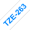 Brother Schriftband laminiert TZe-263 / TZE263, blau auf weiß, 36 mm x 8 m