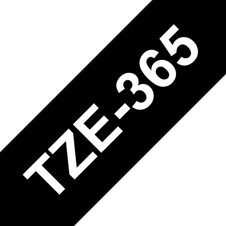 Brother TZe-365 / TZE365 laminated tape, white on black, 36 mm x 8 m