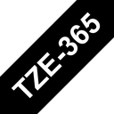 Brother Schriftband laminiert TZe-365 / TZE365, weiß auf schwarz, 36 mm x 8 m
