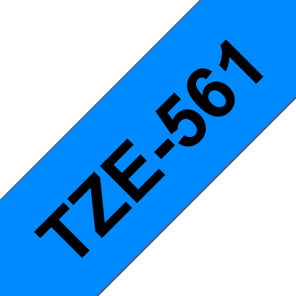 Brother Schriftband laminiert TZe-561 / TZE561, schwarz auf blau, 36 mm x 8 m