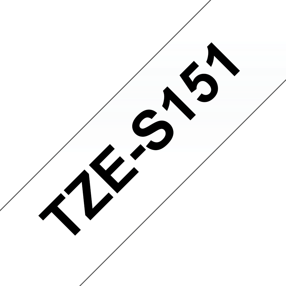 Brother TZe-S151 / TZES151 strong adhesive tape, black on clear, 24 mm x 8 m