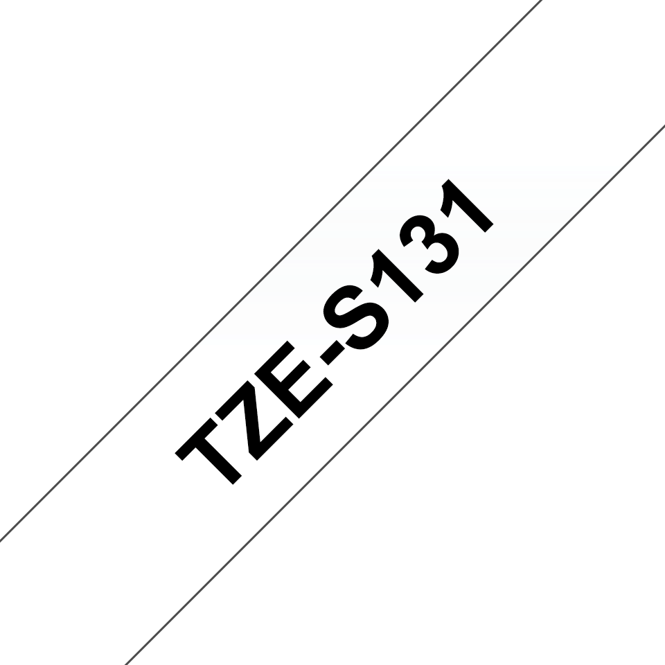 Brother TZe-S131 / TZES131 strong adhesive tape, black on clear, 12 mm x 8 m