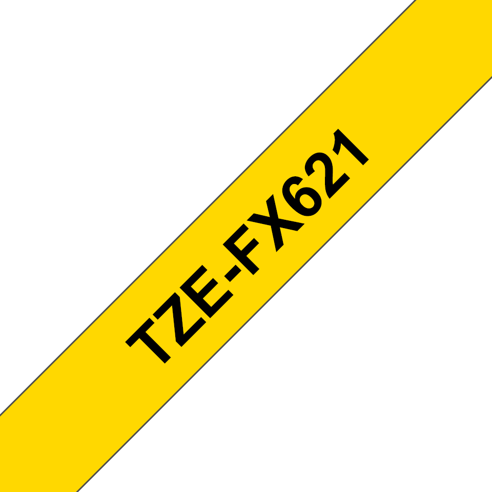 Brother Flexi-Tape TZe-FX621 / TZEFX621, schwarz auf gelb, 9 mm x 8 m