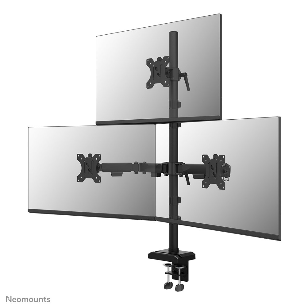 Neomounts DS60-600BL2-1 Monitorarm, 10 bis 32 Zoll, bis 9 kg, 3 Bildschirme, VESA 75x75 bis 100x100