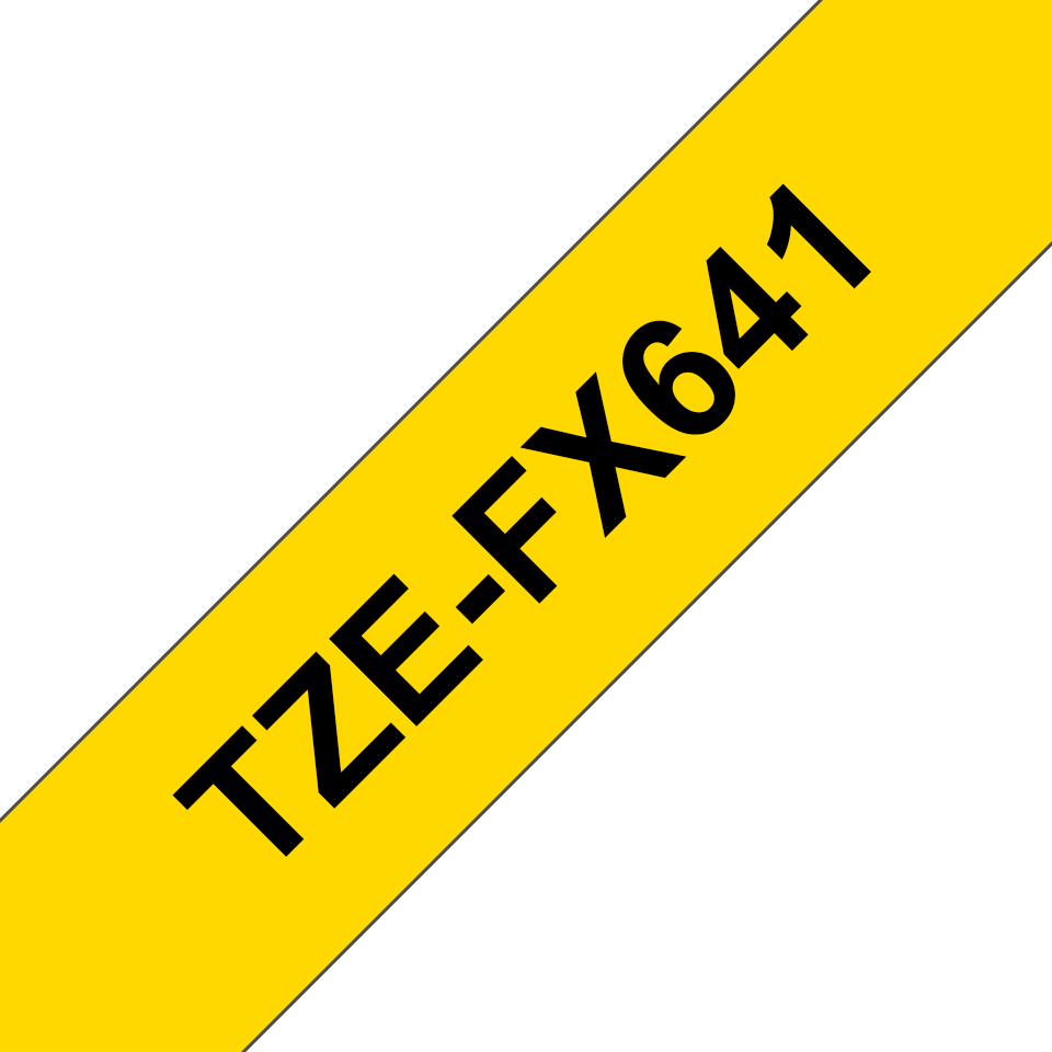 Ruban flexible Brother TZe-FX641 / TZEFX641, noir sur jaune, 18 mm x 8 m