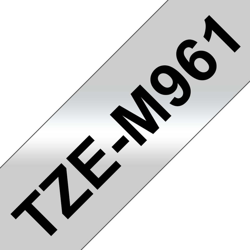 Brother TZe-M961 / TZEM961 matte laminated tape, black on matte silver, 36 mm x 8 m