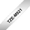 Brother Schriftband laminiert matt TZe-M921 / TZEM921, schwarz auf silber matt, 9 mm x 8 m
