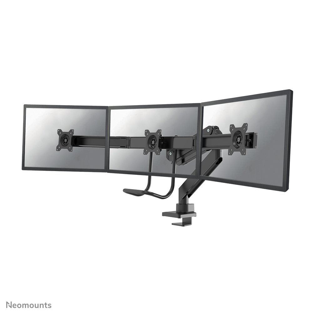 Bras support d'écran Neomounts NM-D775DX3BLACK, 17 à 27 pouces, jusqu'à 6 kg, 3 écrans, VESA 75x75 à 100x100