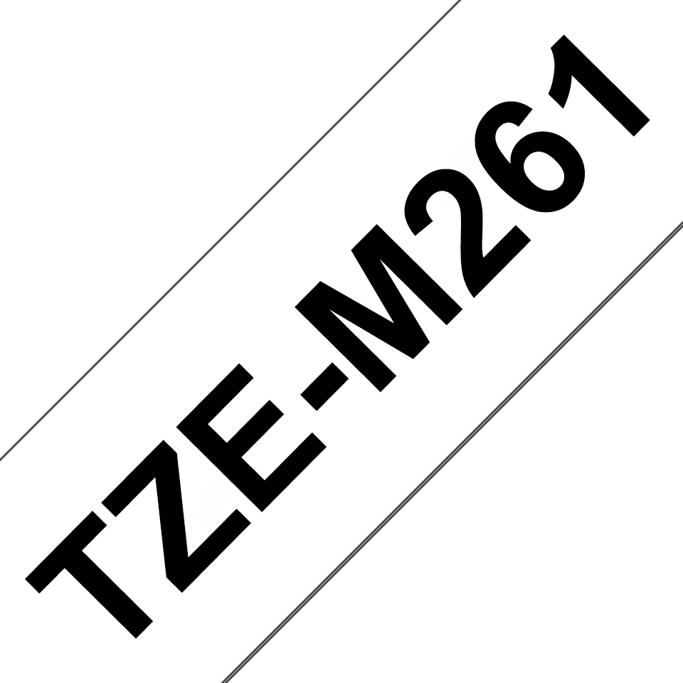 Ruban laminé mat Brother TZe-M261 / TZEM261, noir sur blanc mat, 36 mm x 8 m