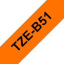 Brother Schriftband laminiert fluoreszierend TZe-B51 / TZEB51, schwarz auf leuchtorange, 24 mm x 5 m