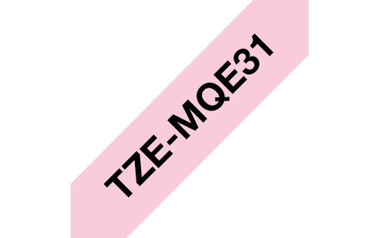 Brother TZe-MQE31 / TZEMQE31 pastel tape, black on pastel pink, 12 mm x 4 m