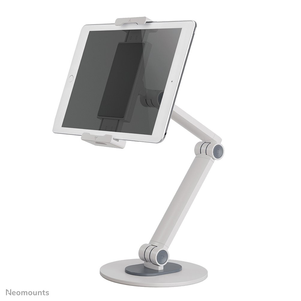Support pour tablette Neomounts DS15-550WH1, 4.7 à 12.9 pouces, jusqu'à 1 kg, inclinaison, rotation, tourner